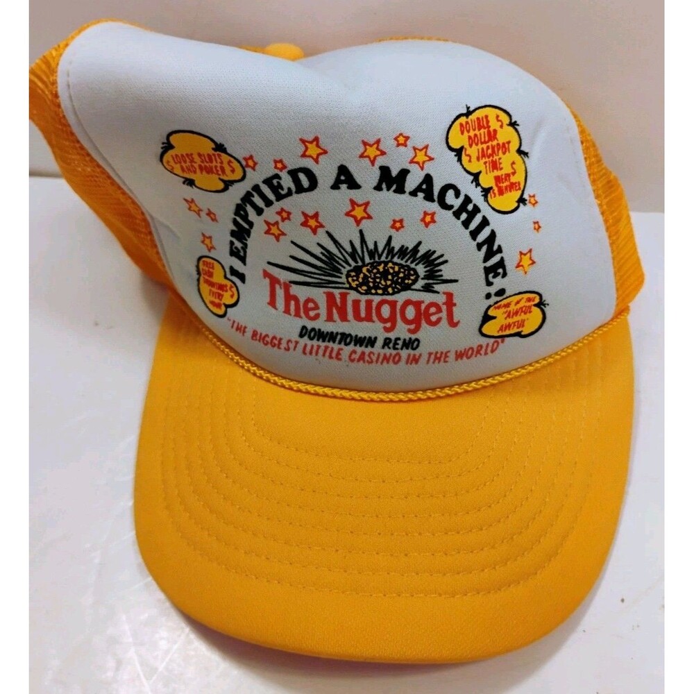 Vtg 70s The Nugget Casino Reno I Emptied A Machine Foam Trucker Hat Awful Awful